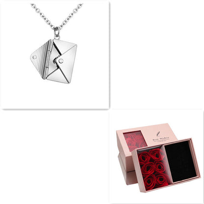 Envelope Locket Necklace - Personalized Love Letter Jewelry