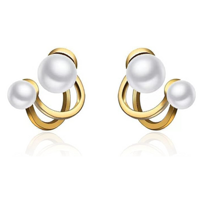 Double Pearl Stud Earring - Sori Style